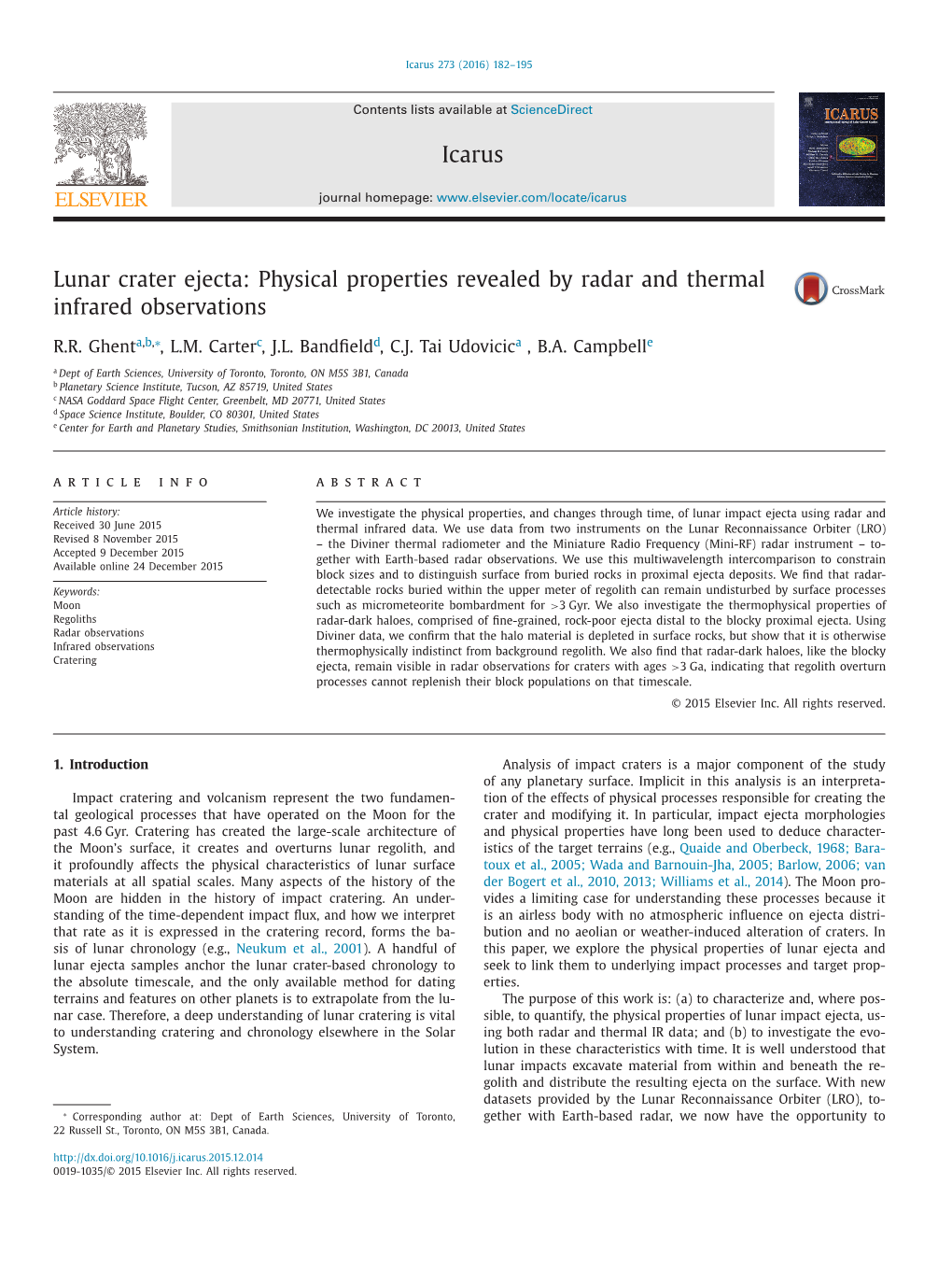 Lunar Crater Ejecta: Physical Properties Revealed by Radar and Thermal Infrared Observations