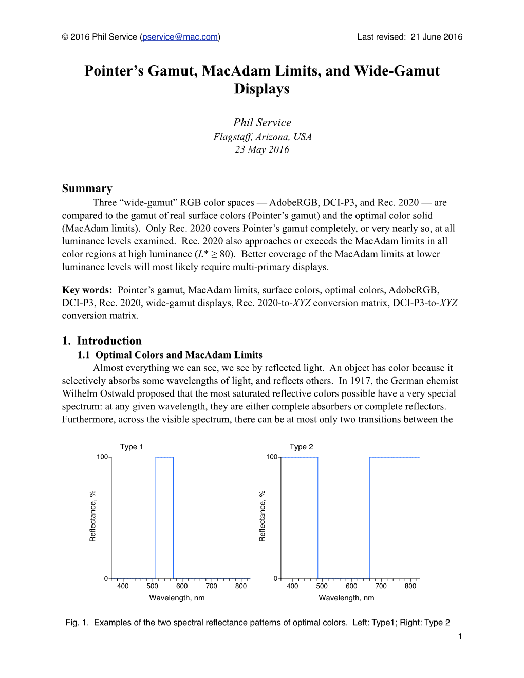 Pointer's Gamut, Macadam Limits, and Wide-Gamut Displays