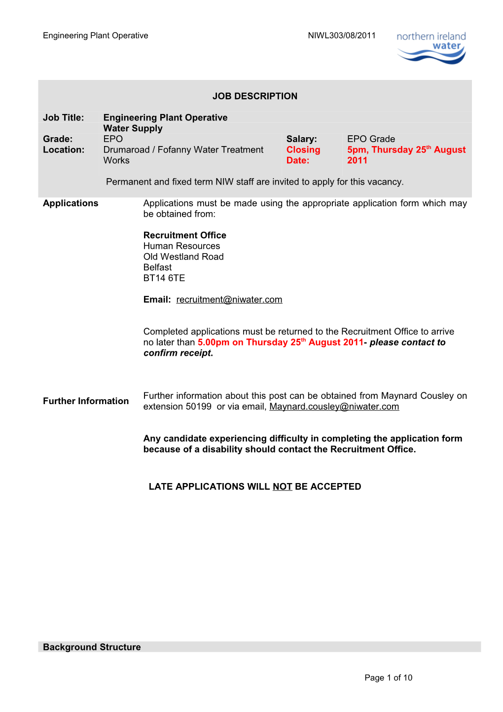 Competency Framework Non-Management Staff