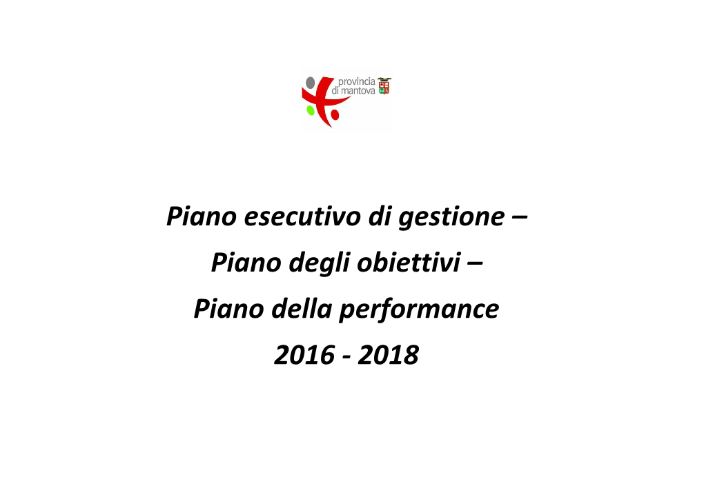 Piano Della Performance 2016 - 2018