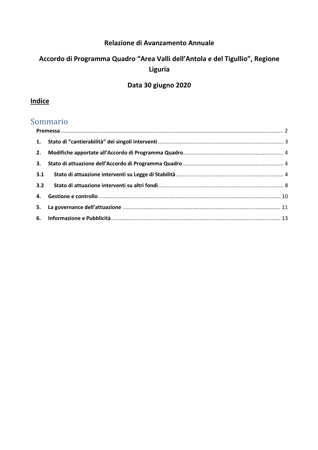 Relazione Di Avanzamento Annuale