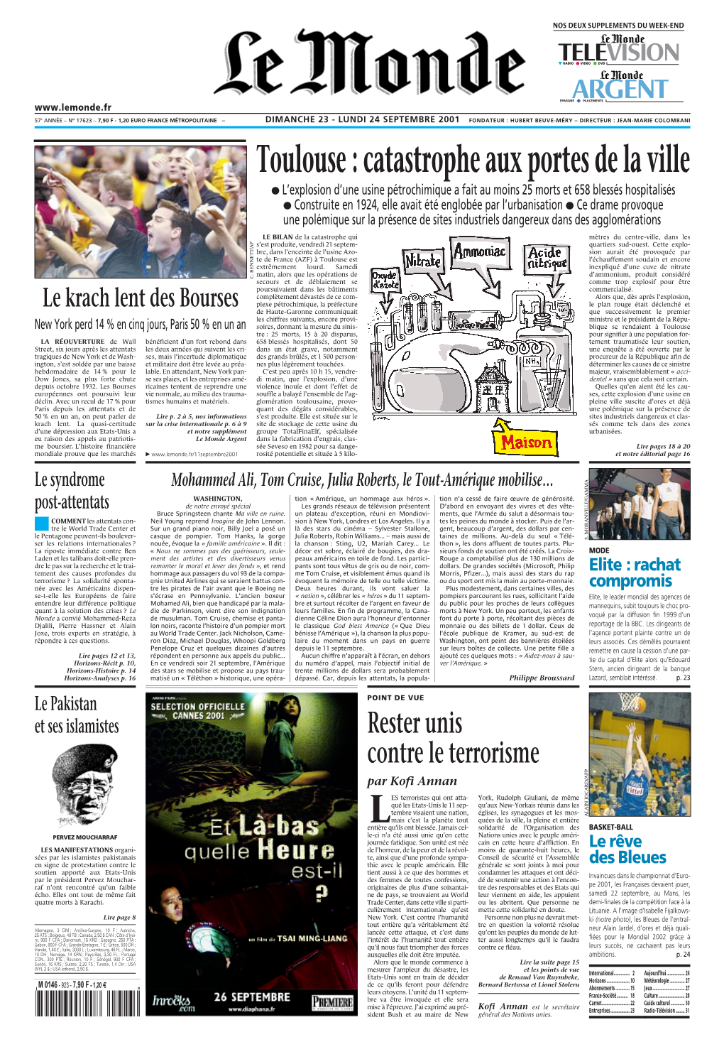 LE MONDE/PAGES<UNE>