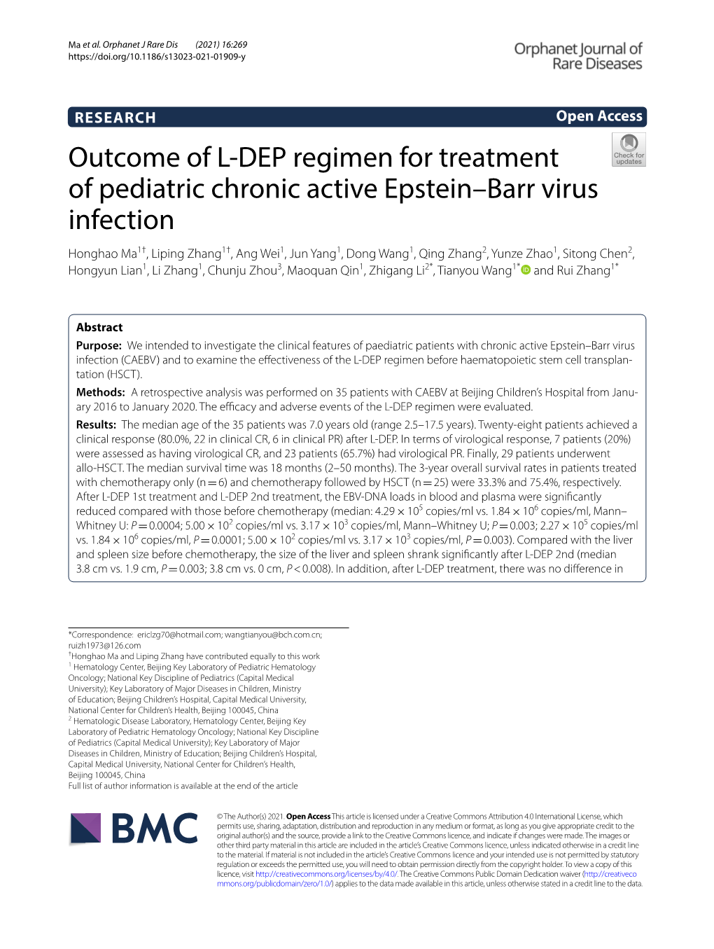 Outcome of L-DEP Regimen for Treatment of Pediatric Chronic Active