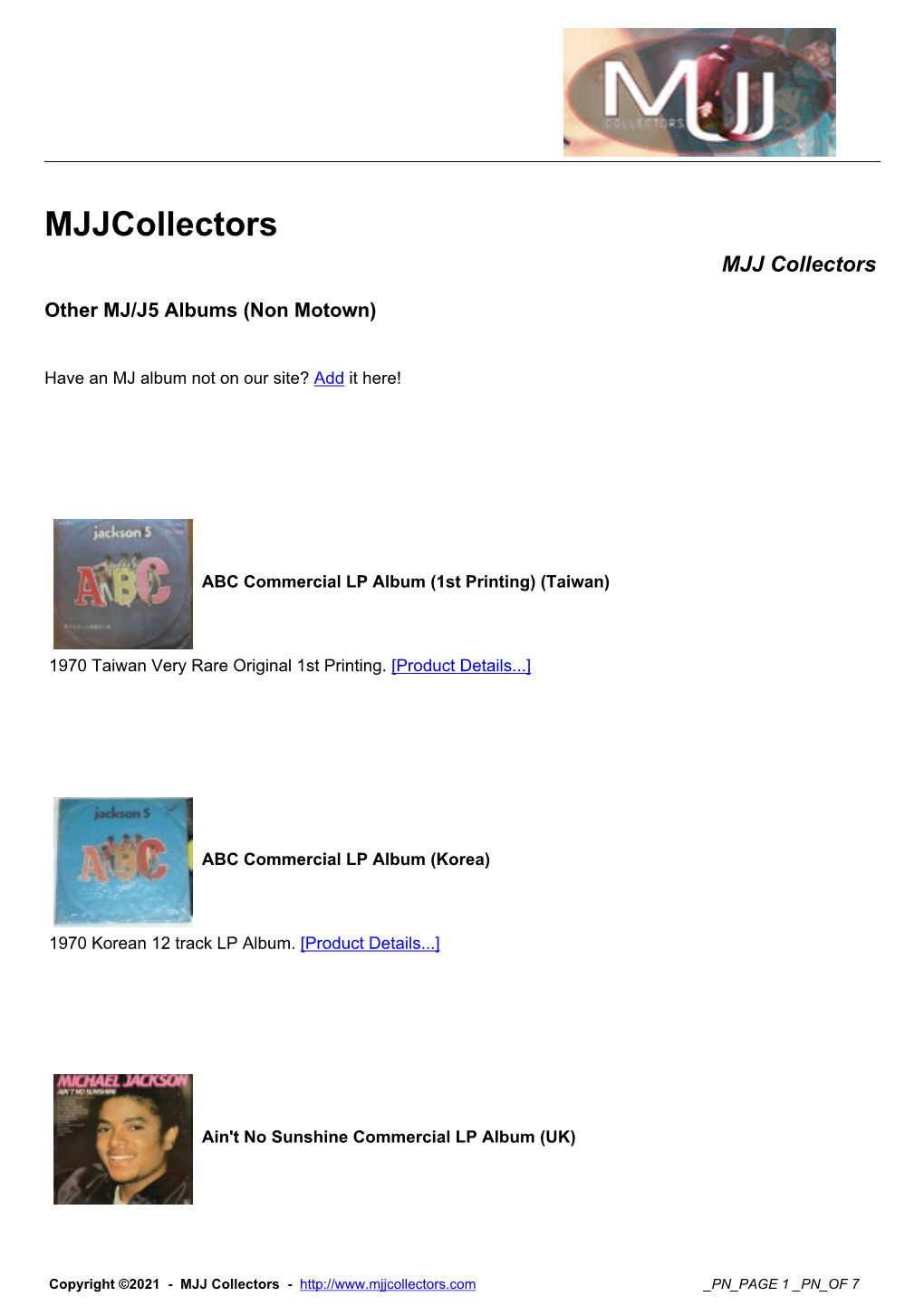 Mjjcollectors MJJ Collectors