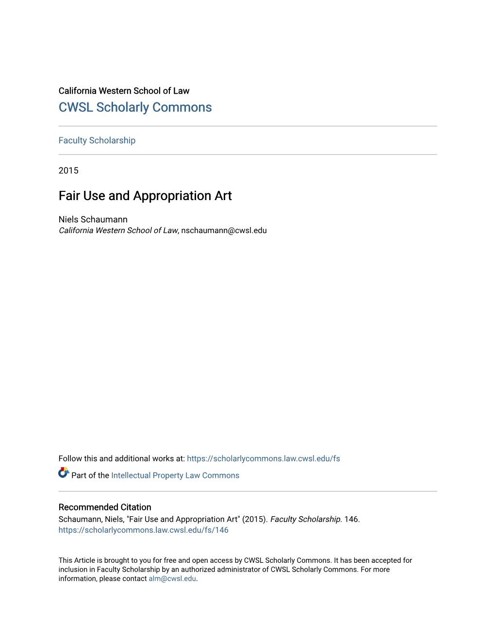 Fair Use and Appropriation Art