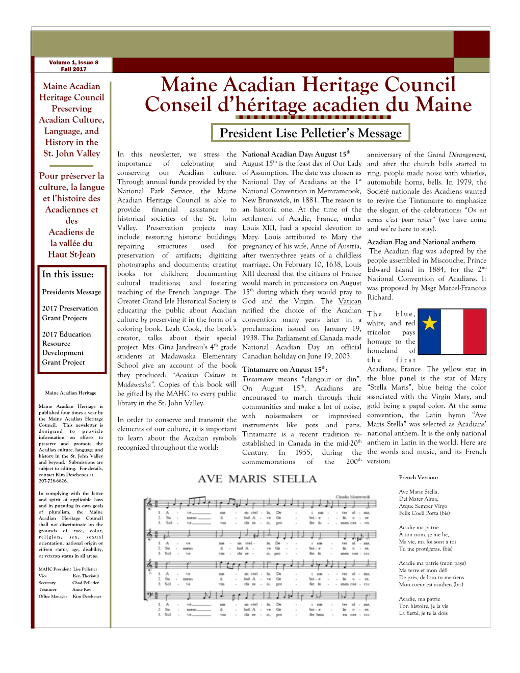 Maine Acadian Heritage Council Conseil D'héritage Acadien Du Maine