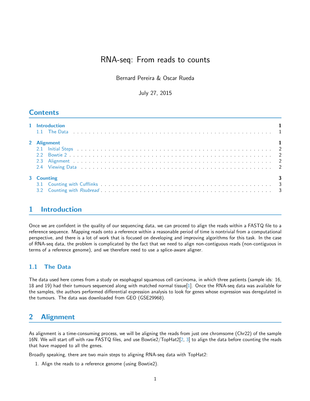 RNA-Seq: from Reads to Counts