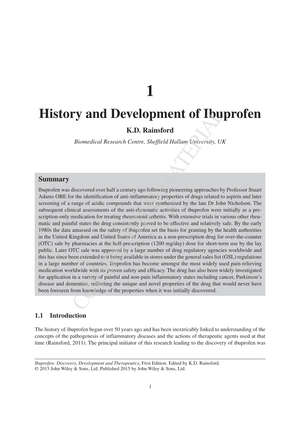 History and Development of Ibuprofen K.D