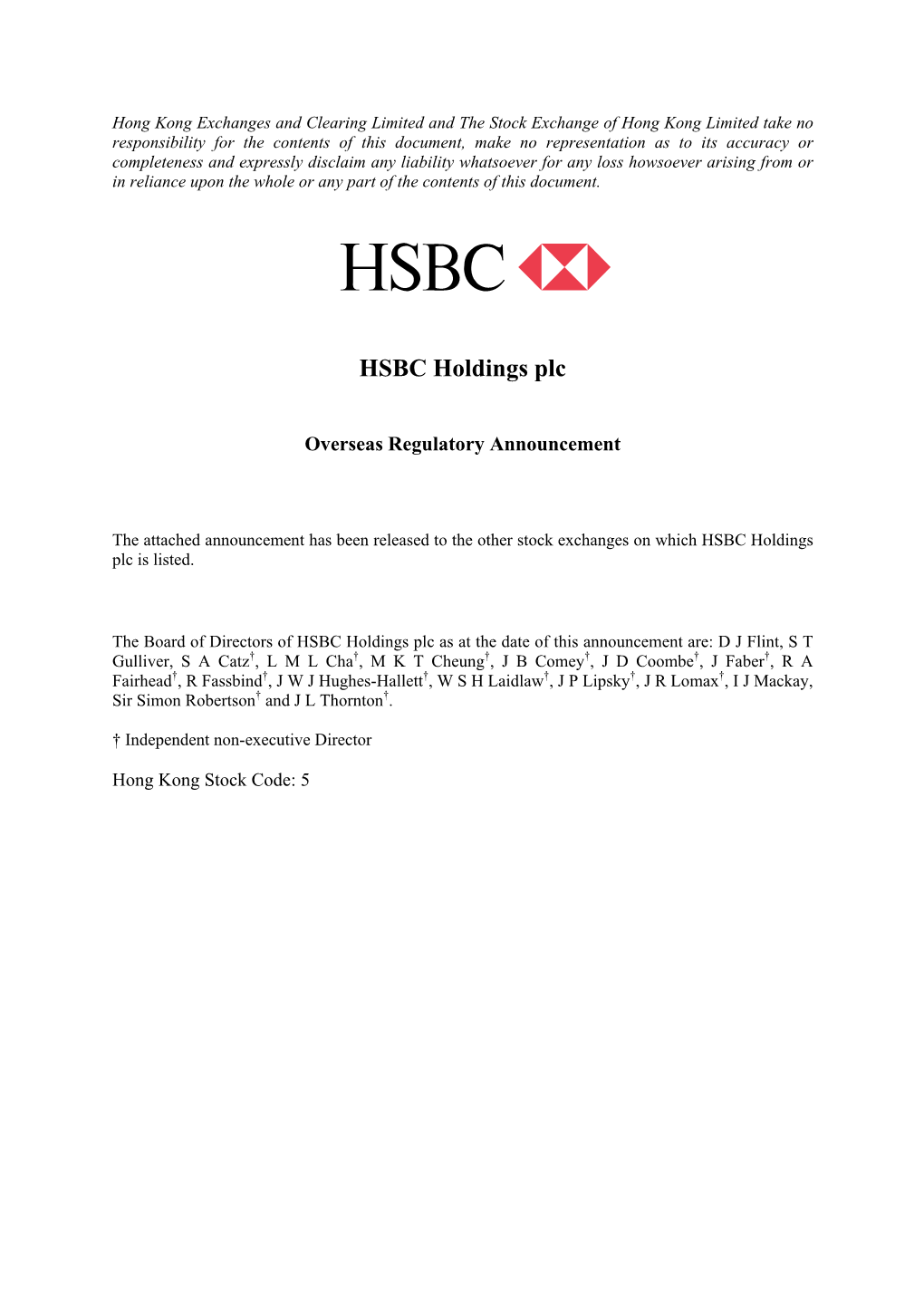 HSBC Holdings Plc