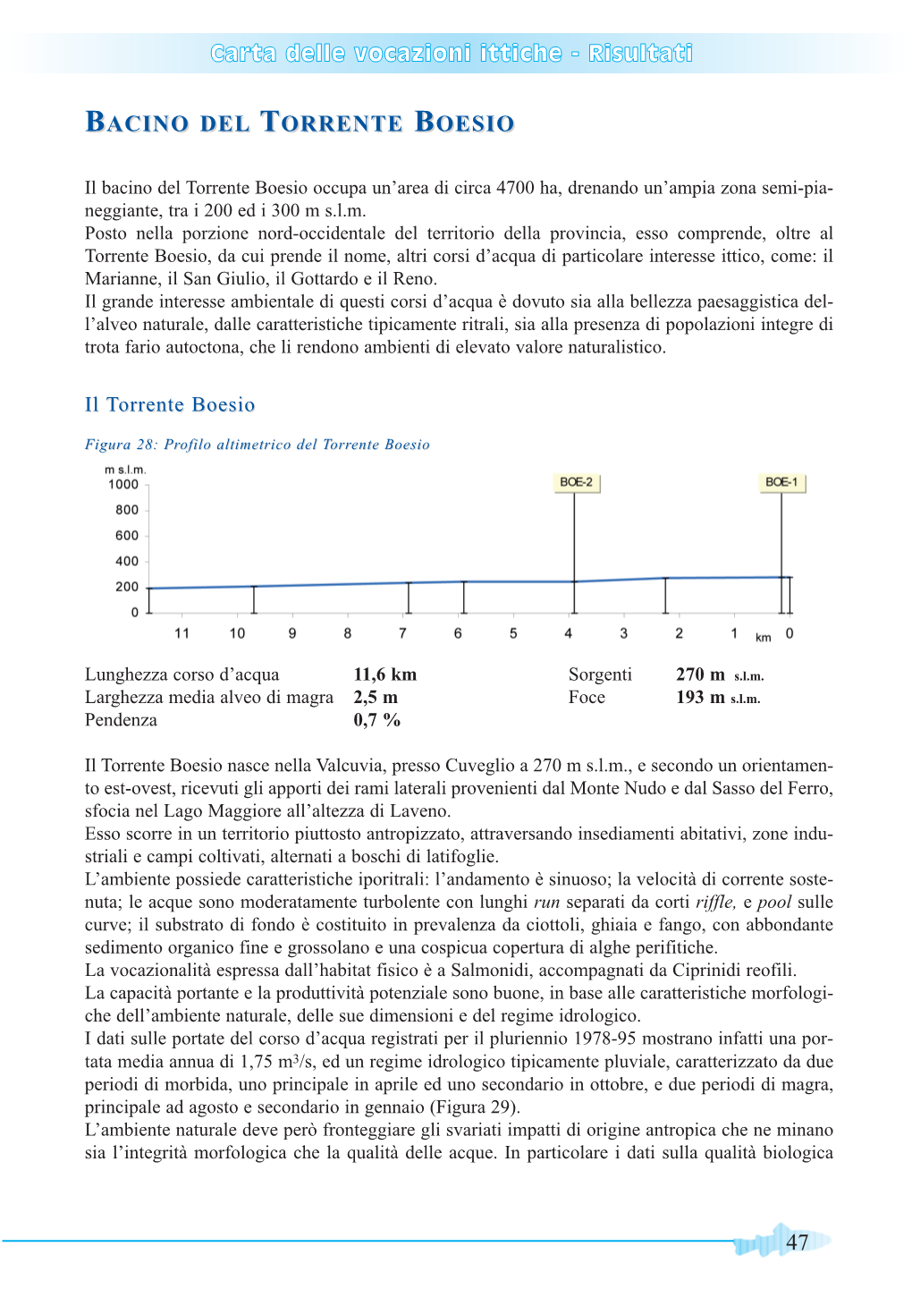 Risultati 47 BACINO DEL TORRENTE BOESIO