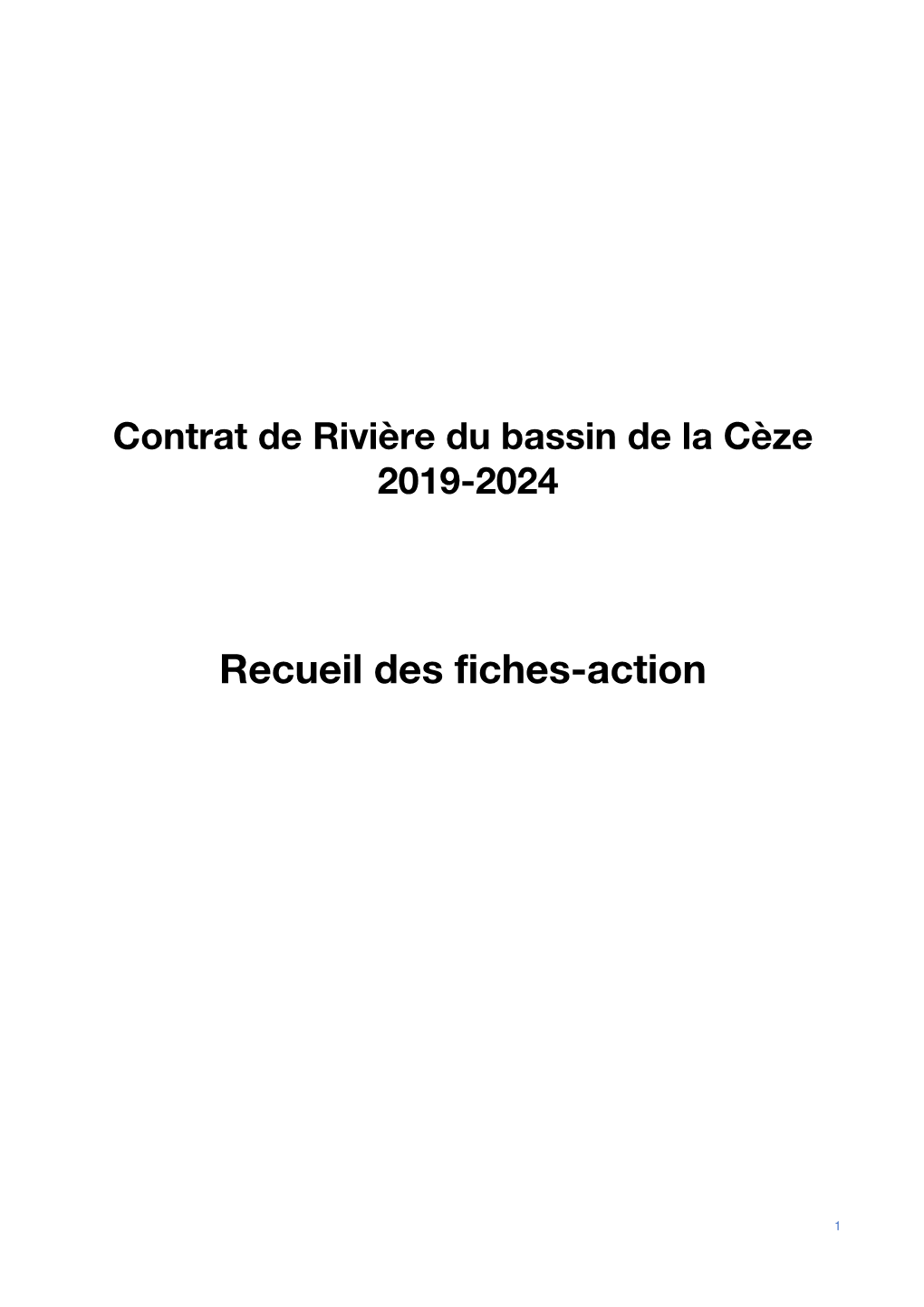 Contrat De Rivière Du Bassin De La Cèze 2019-2024
