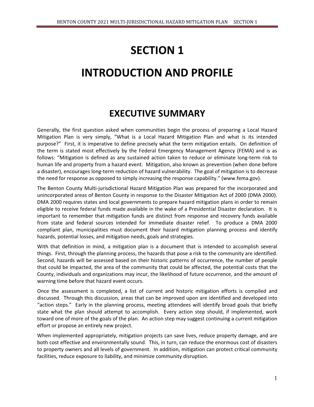 Section 1 Introduction and Profile