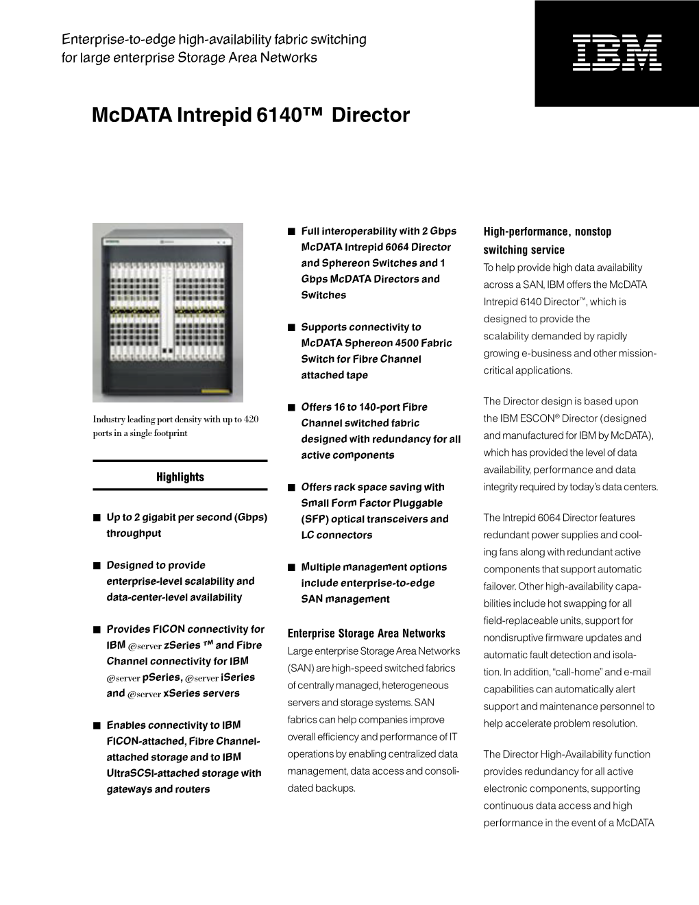 Mcdata Intrepid 6140™ Director