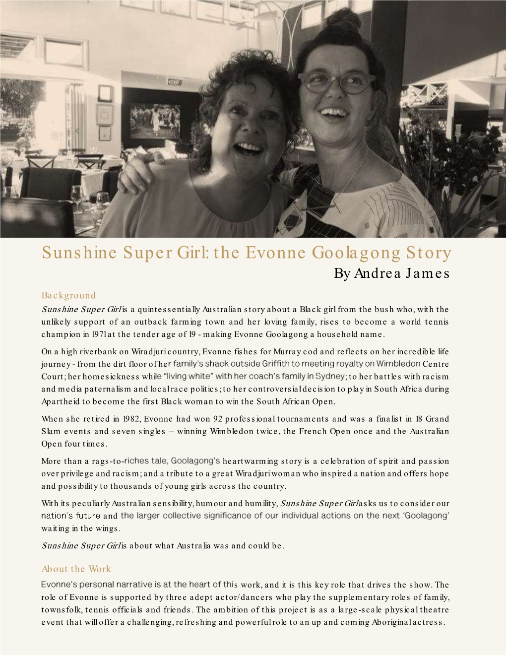 Sunshine Super Girl: the Evonne Goolagong Story