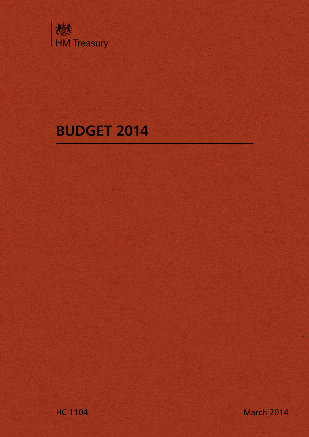 HC 1104 HM Treasury Budget 2014