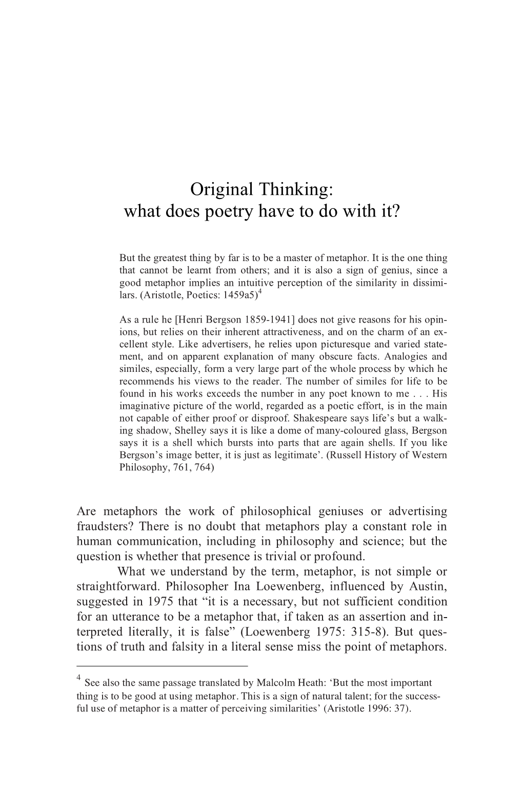 Original Thinking: What Does Poetry Have to Do with It?