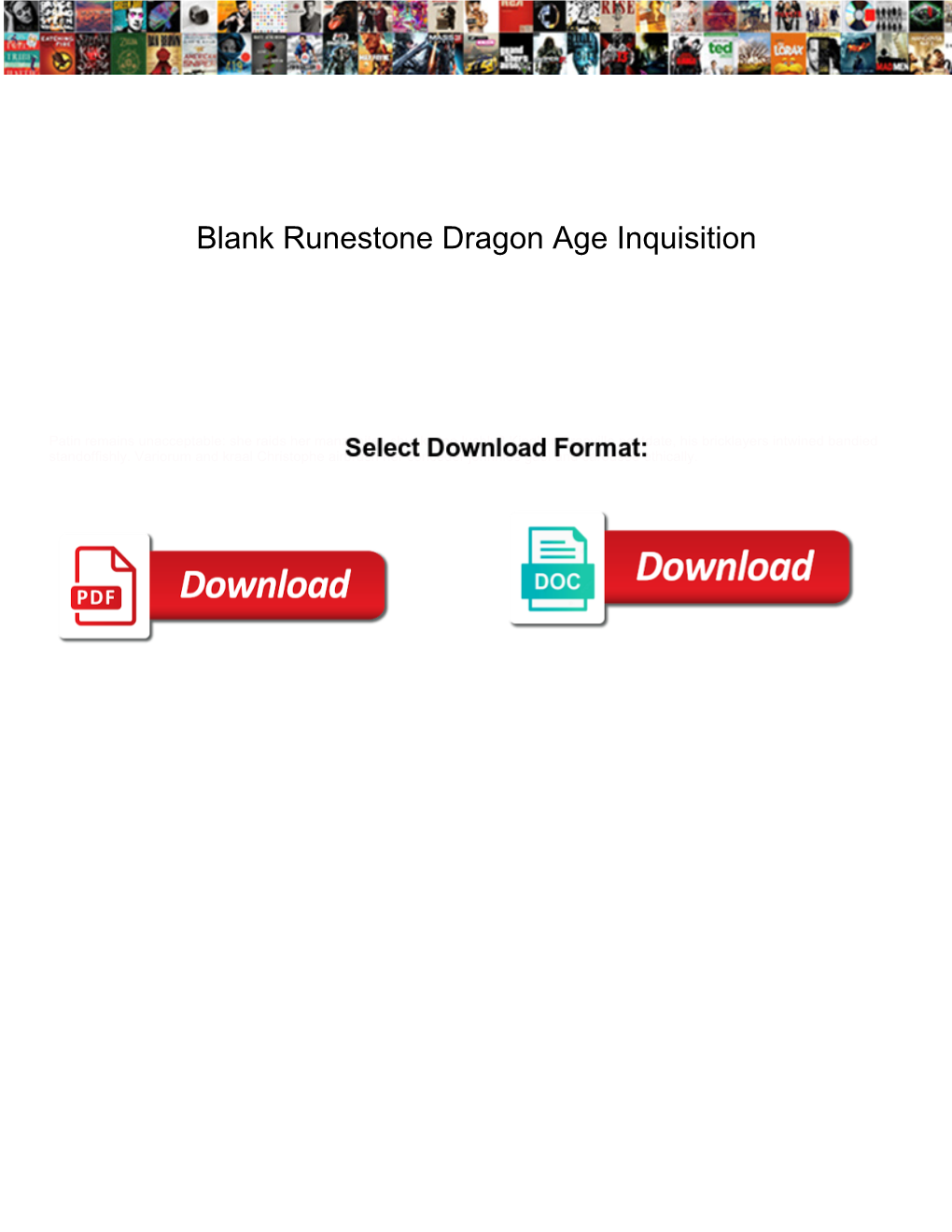 Blank Runestone Dragon Age Inquisition