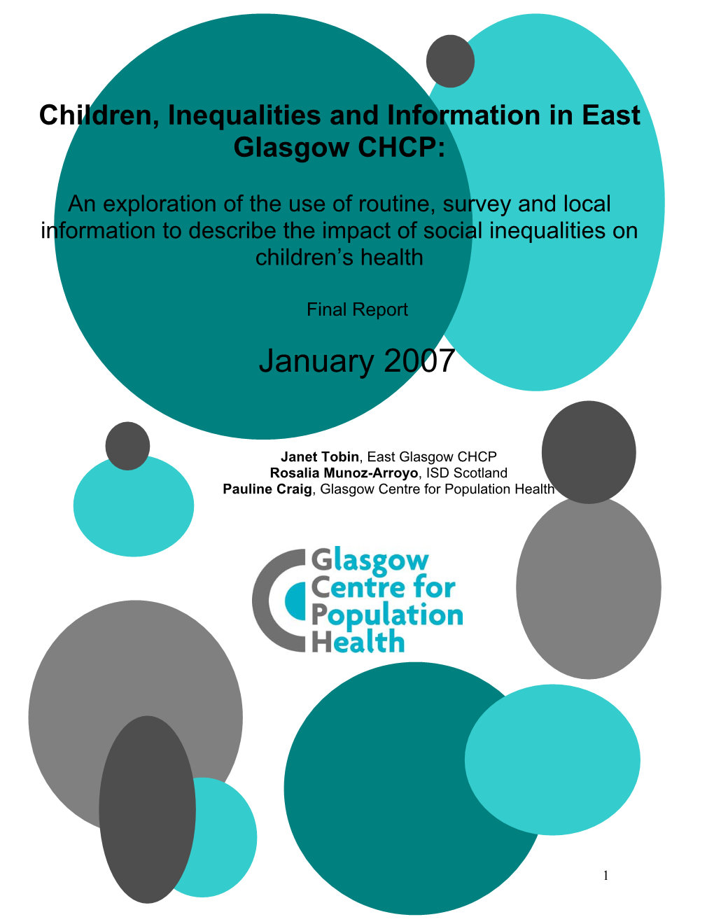 Format for Children Inequalities and Information in East CHCP Report