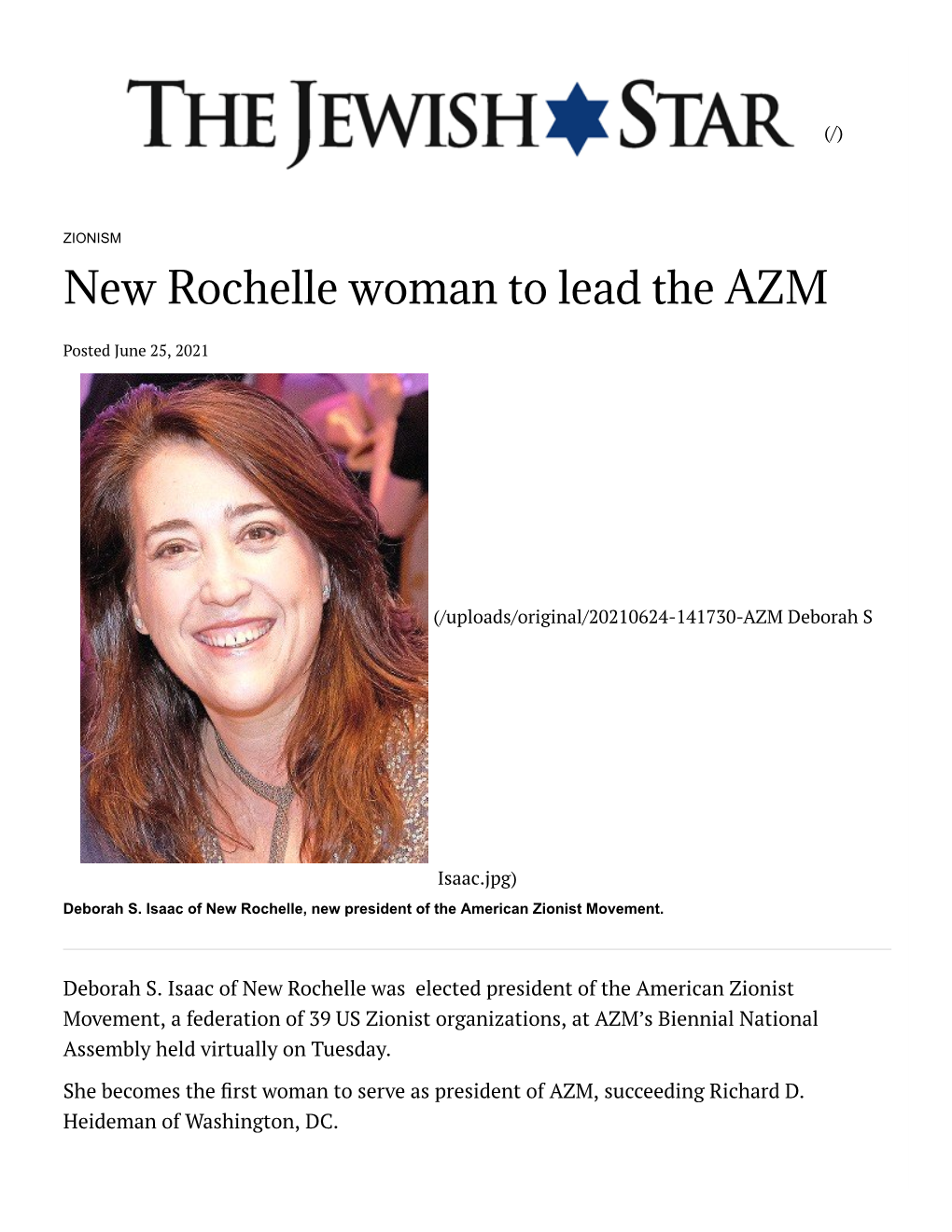 New Rochelle Woman to Lead the AZM