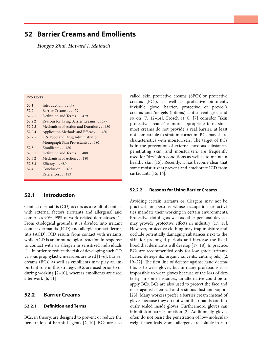 52 Barrier Creams and Emollients