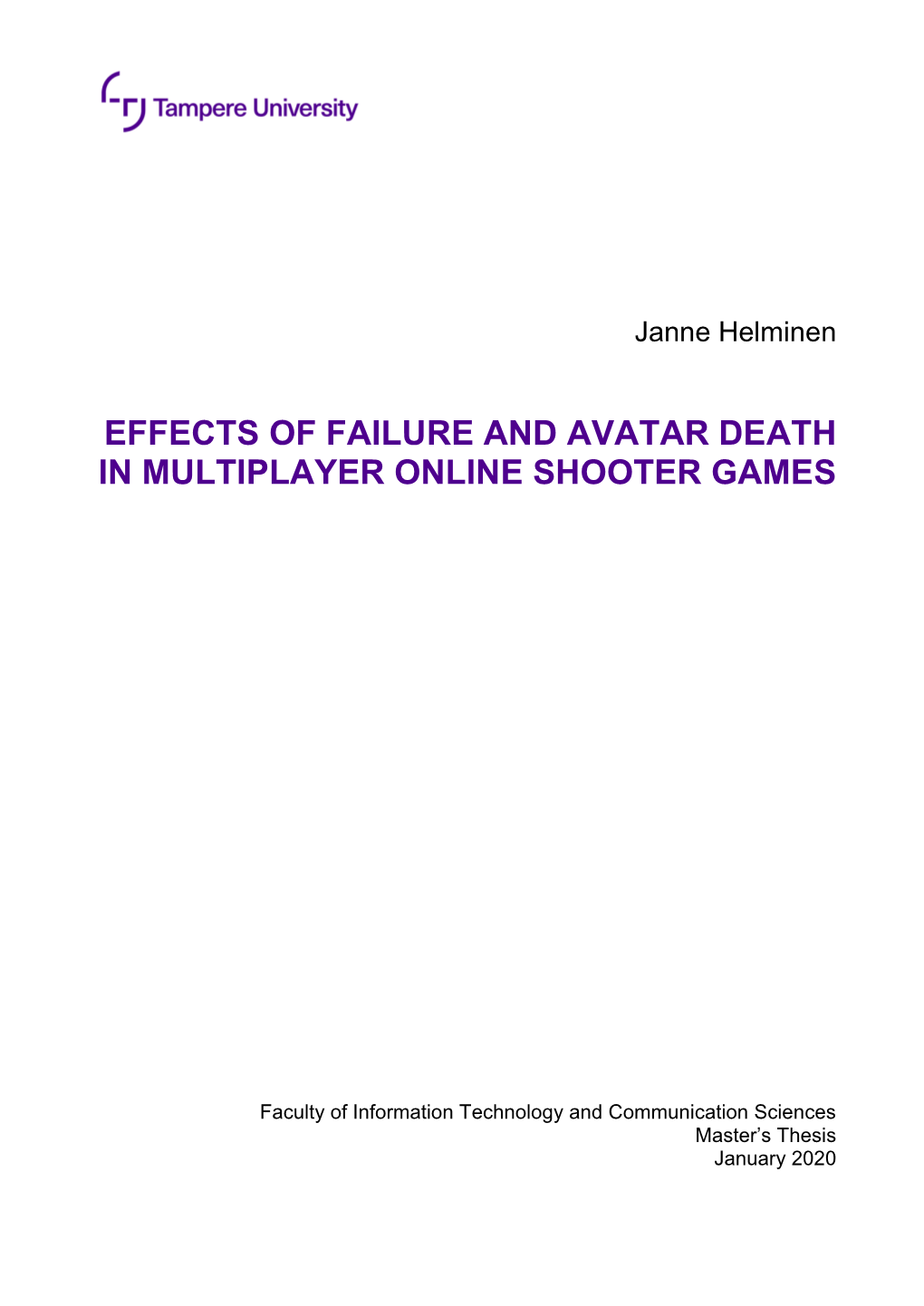 Effects of Failure and Avatar Death in Multiplayer Online Shooter Games