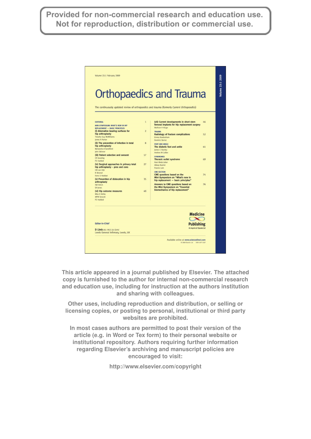 Thoracic Outlet Syndrome Either Modified Or Discarded