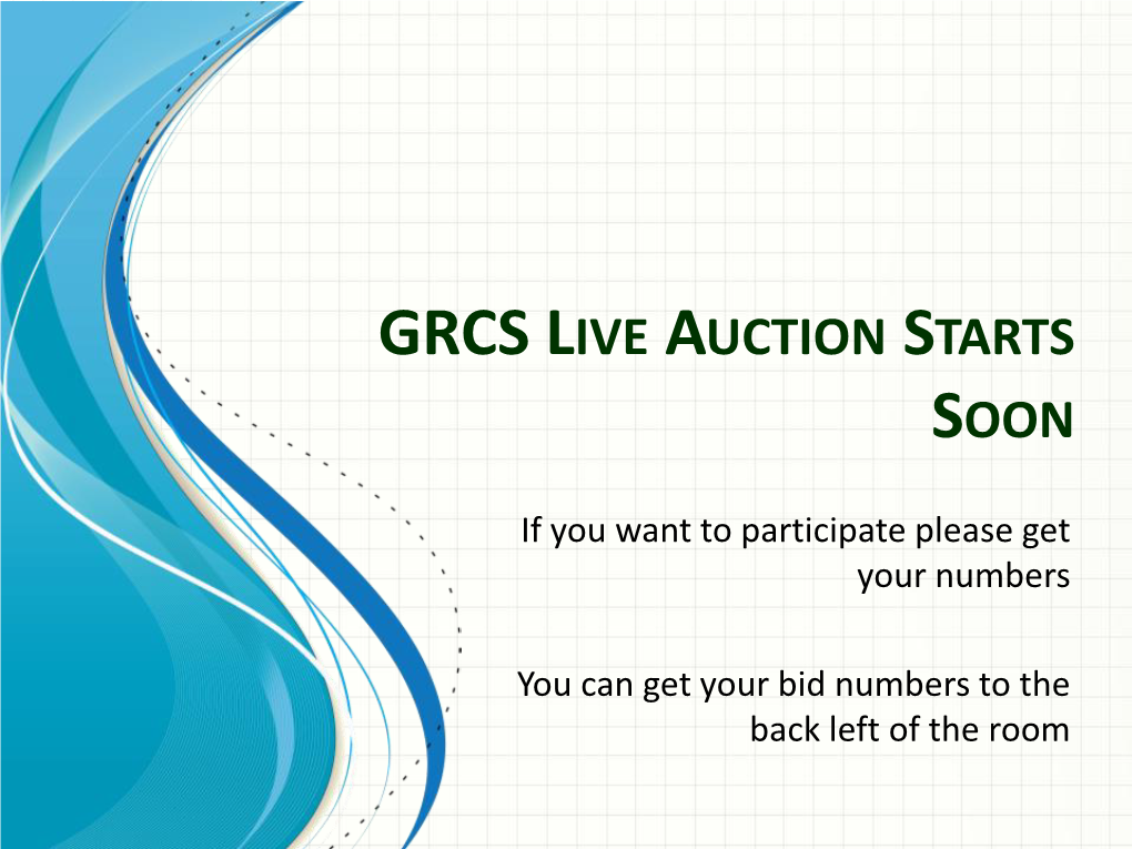 Grcs Live Auction Starts Soon