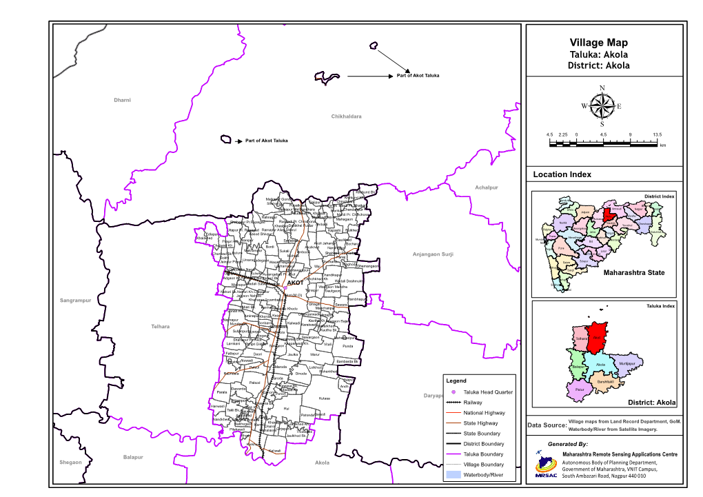 Village Map Taluka: Akola District: Akola Part of Akot Taluka