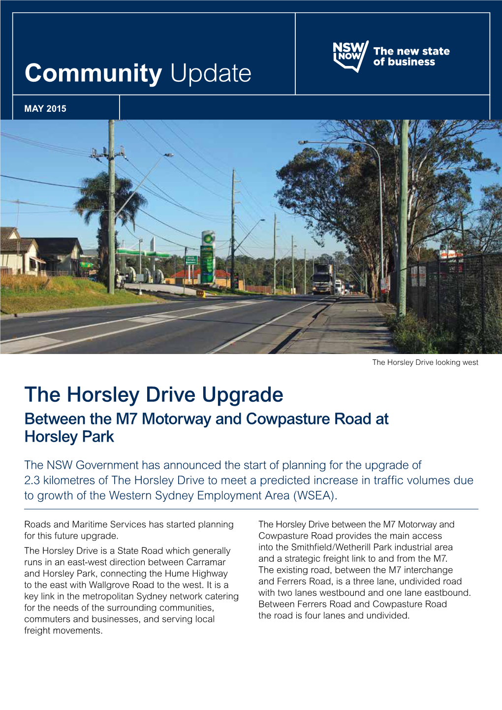 The Horsley Drive Upgrade – Community Update