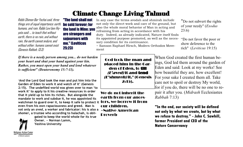 Climate Change Living Talmud