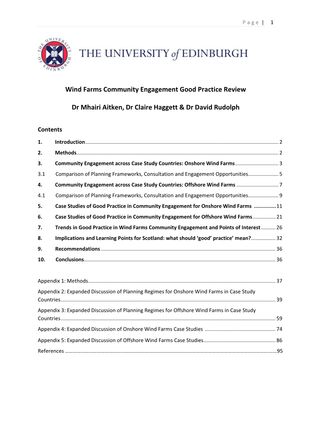 Wind Farms Community Engagement Good Practice Review