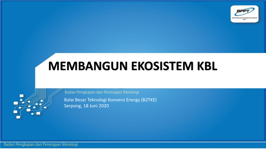 Membangun Ekosistem Kbl