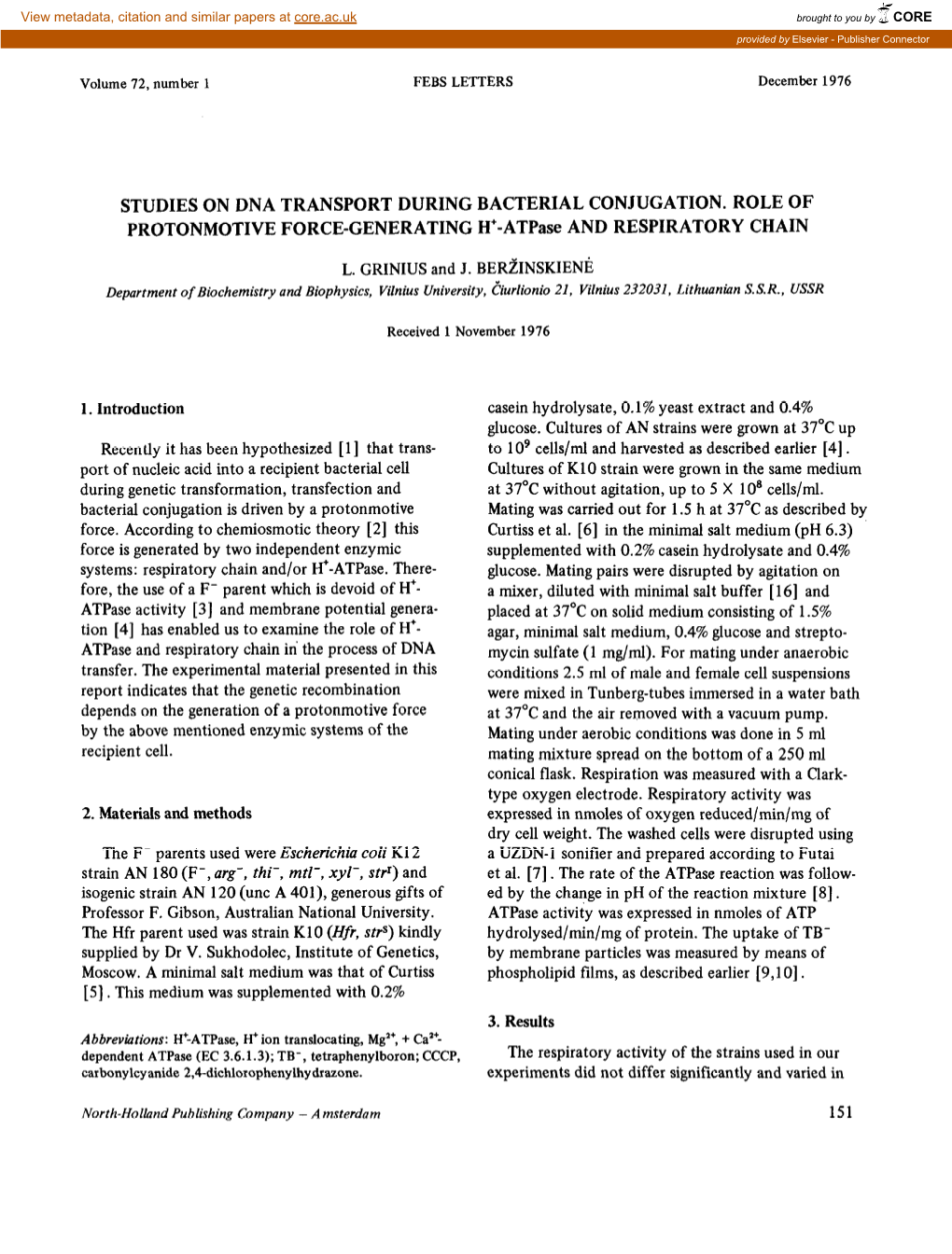 Studies on Dna Transport During Bacterial Conjugation