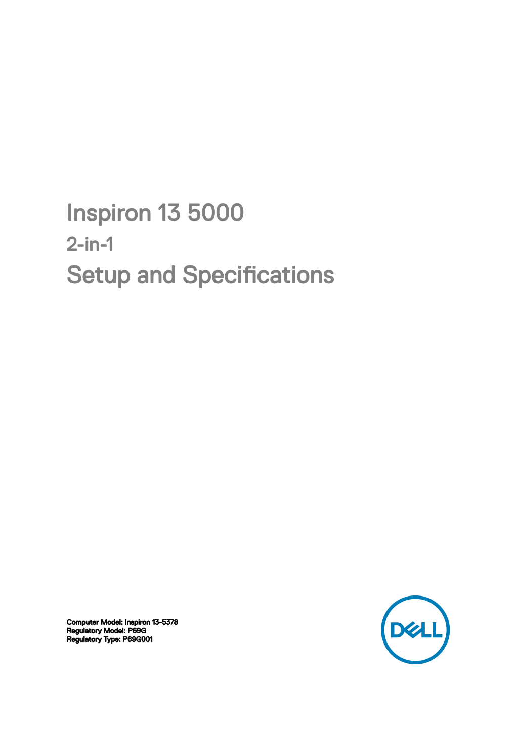 Inspiron 13 5000 2-In-1 Setup and Specifications