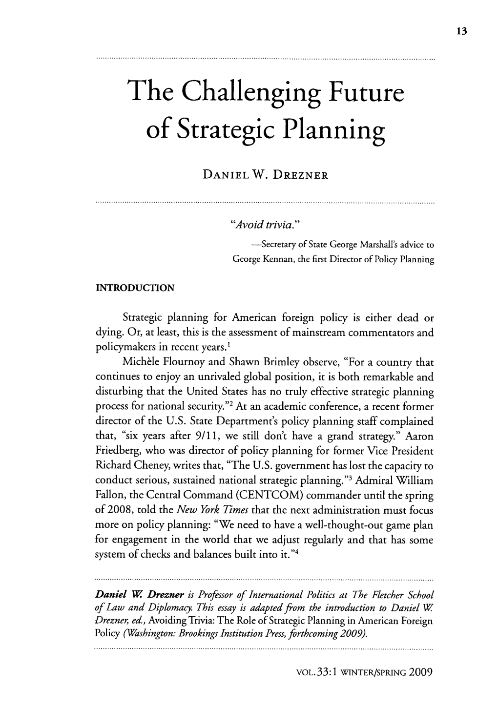 Challenging Future of Strategic Planning
