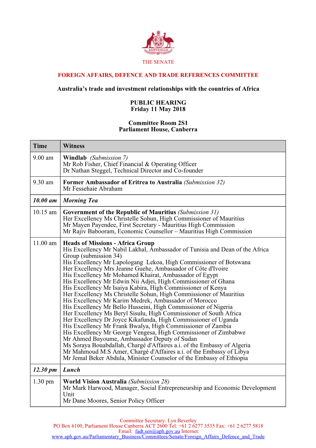 Australia's Trade and Investment Relationships with the Countries Of