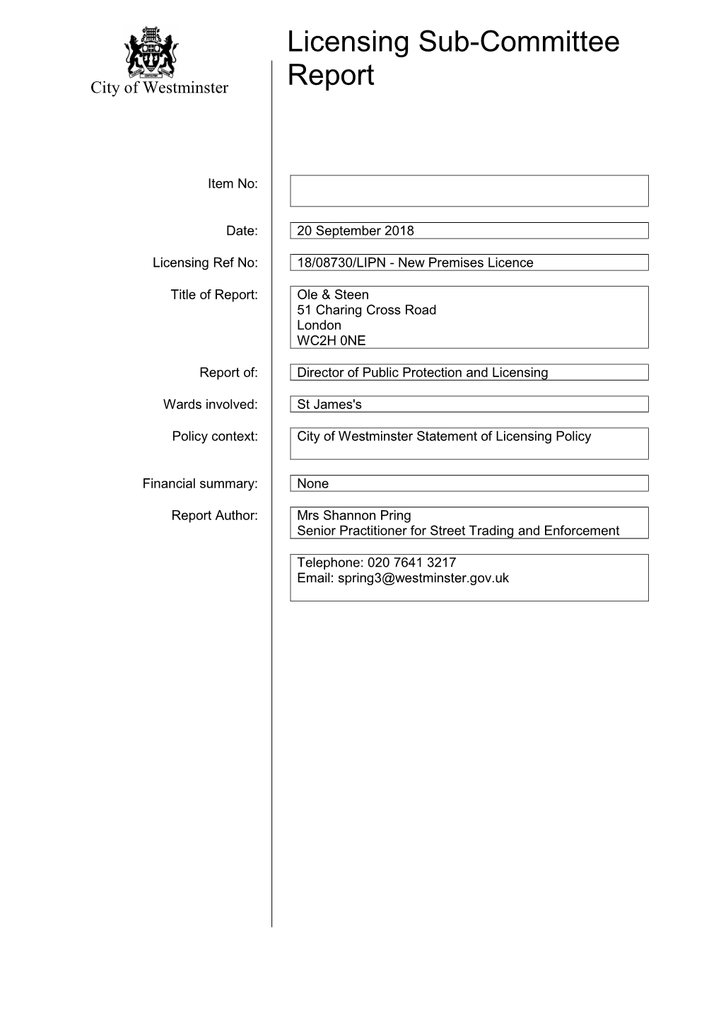 Ole & Steen, Charing Cross Road, London, WC2H 0NE PDF 3 MB