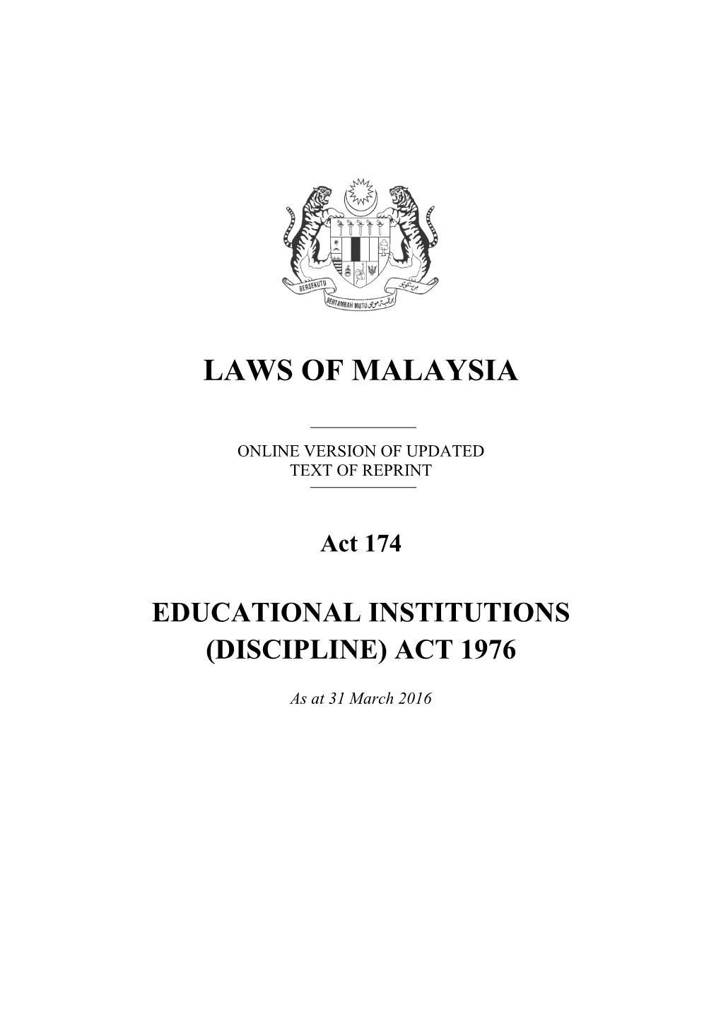 Laws of Malaysia