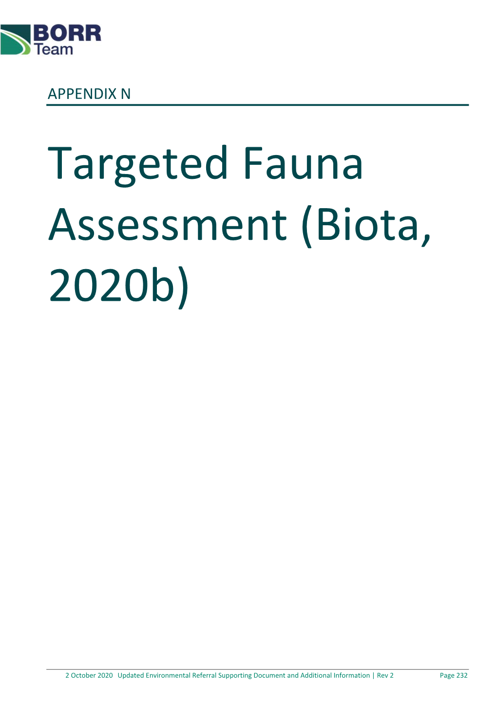 Appendix N. Targeted Fauna Survey.Pdf (PDF, 7.31