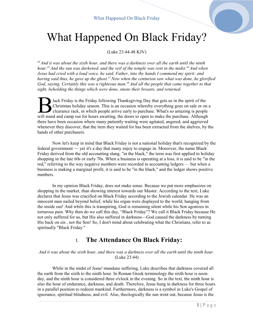 What Happened on Black Friday