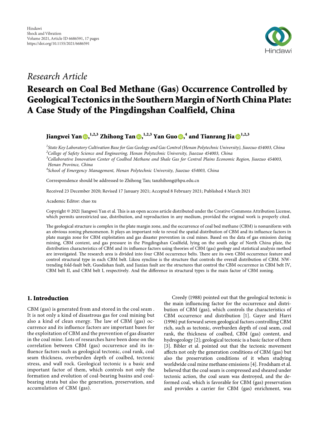 Research on Coal Bed Methane (Gas) Occurrence Controlled By