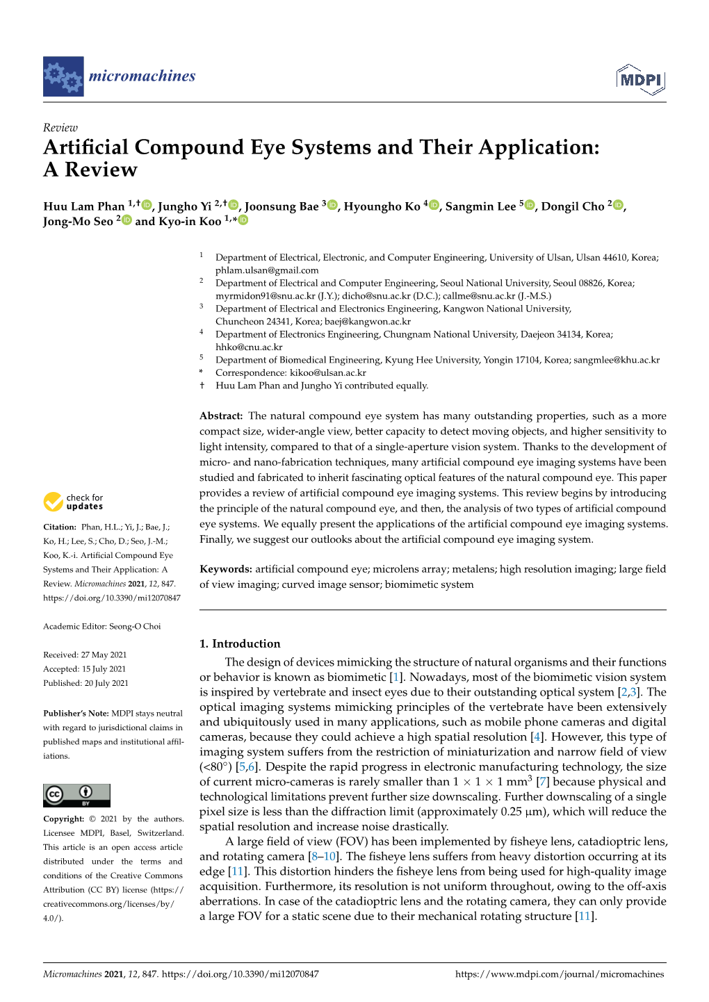 Artificial Compound Eye Systems and Their Application