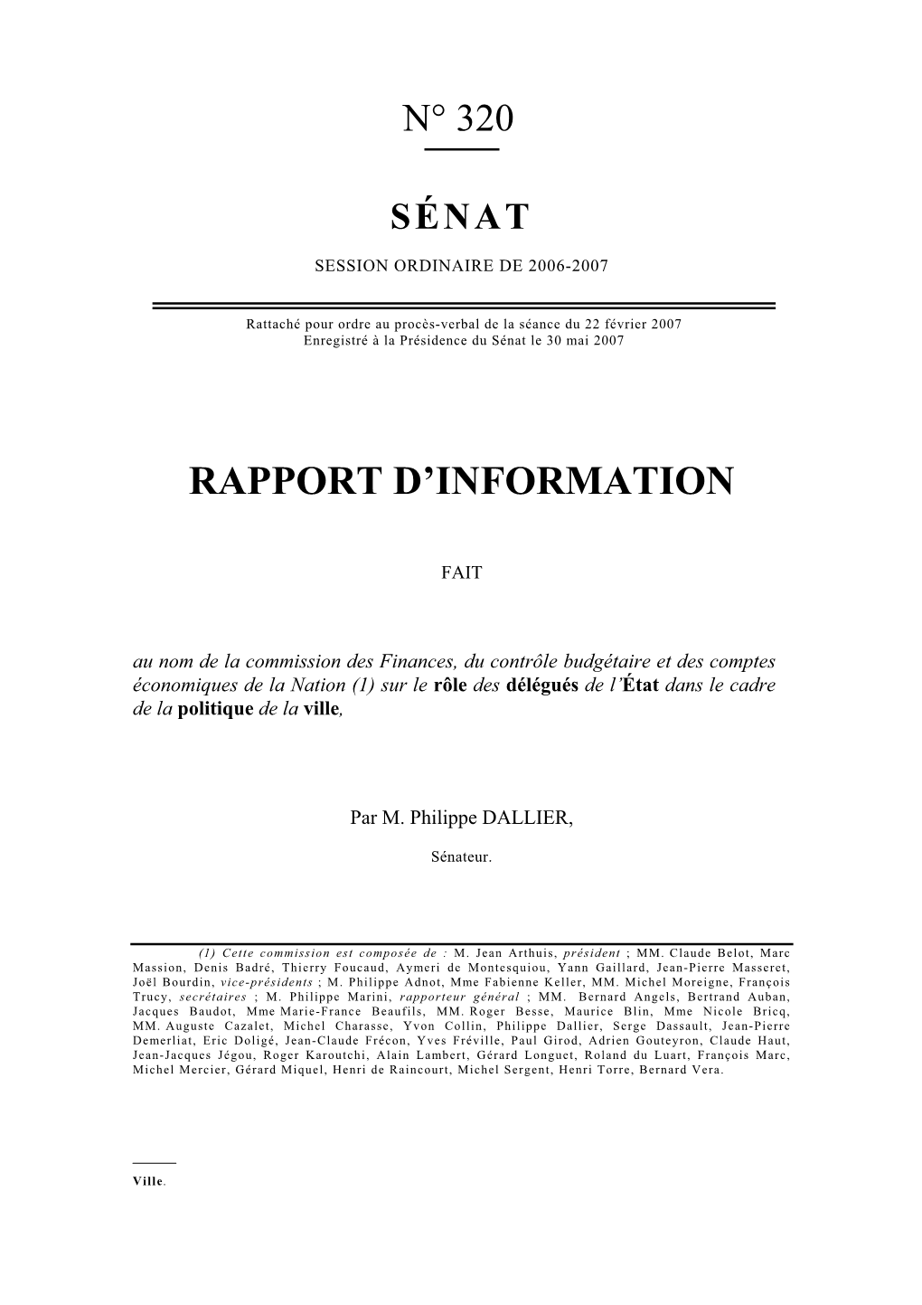 Rapport D'information