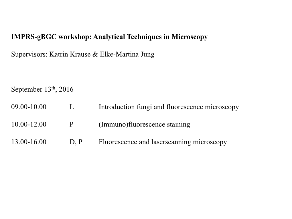 Analytical Techniques in Microscopy