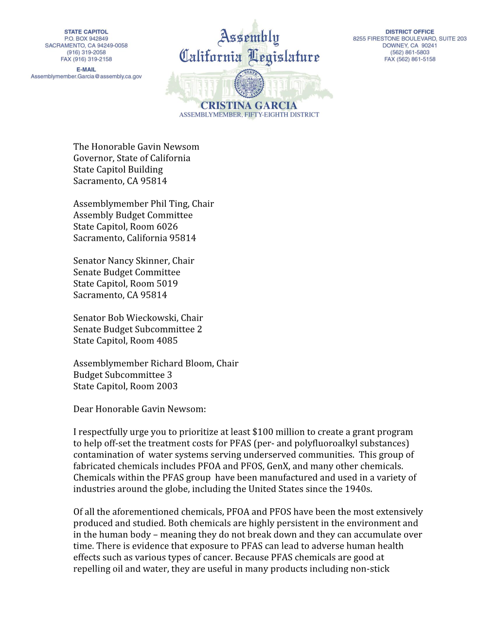 PFAS Budget Request.Pdf