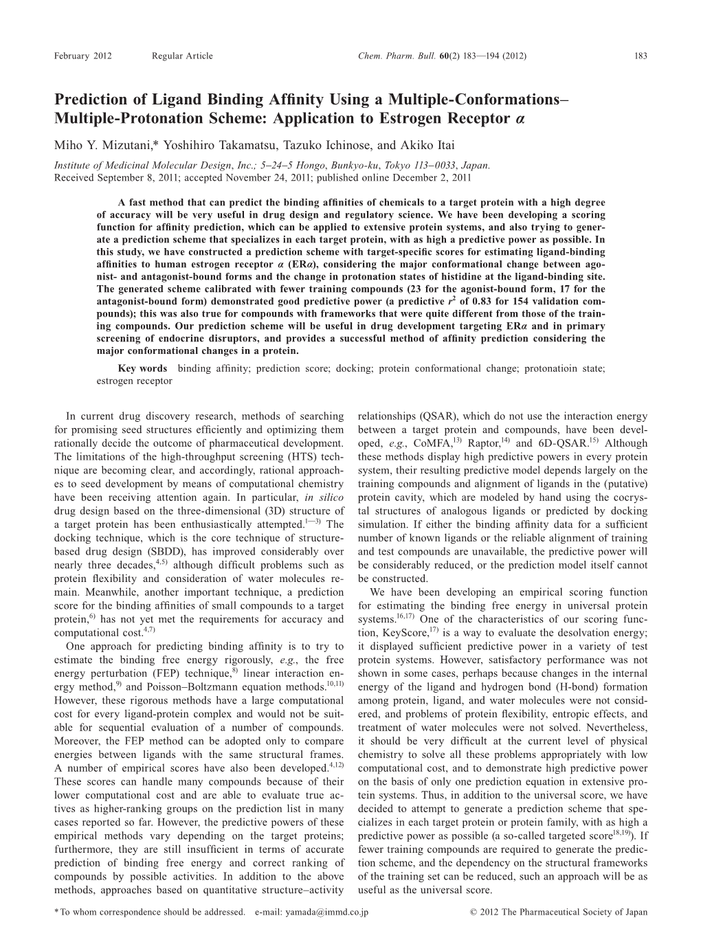 Prediction of Ligand Binding Affinity Using a Multiple-Conformations