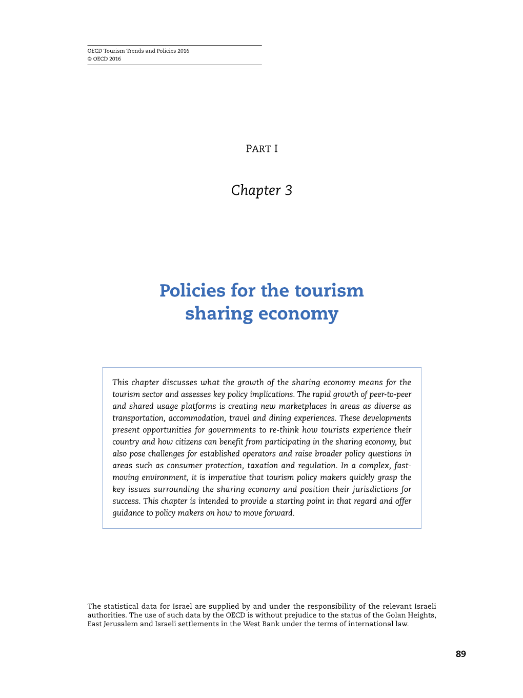 Policies for the Tourism Sharing Economy