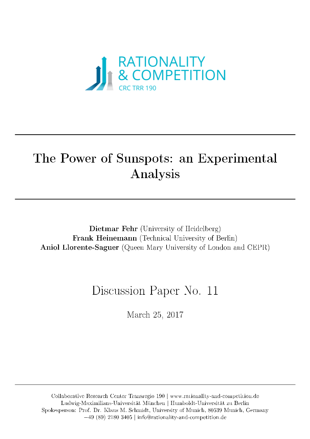 The Power of Sunspots: an Experimental Analysis