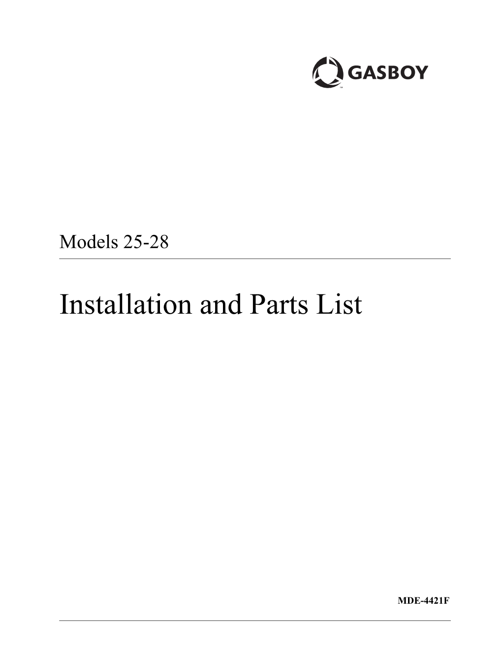 Installation and Parts List