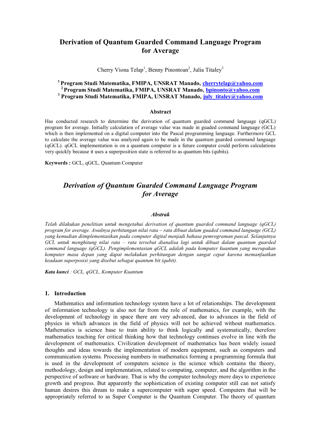 Derivation of Quantum Guarded Command Language Program for Average